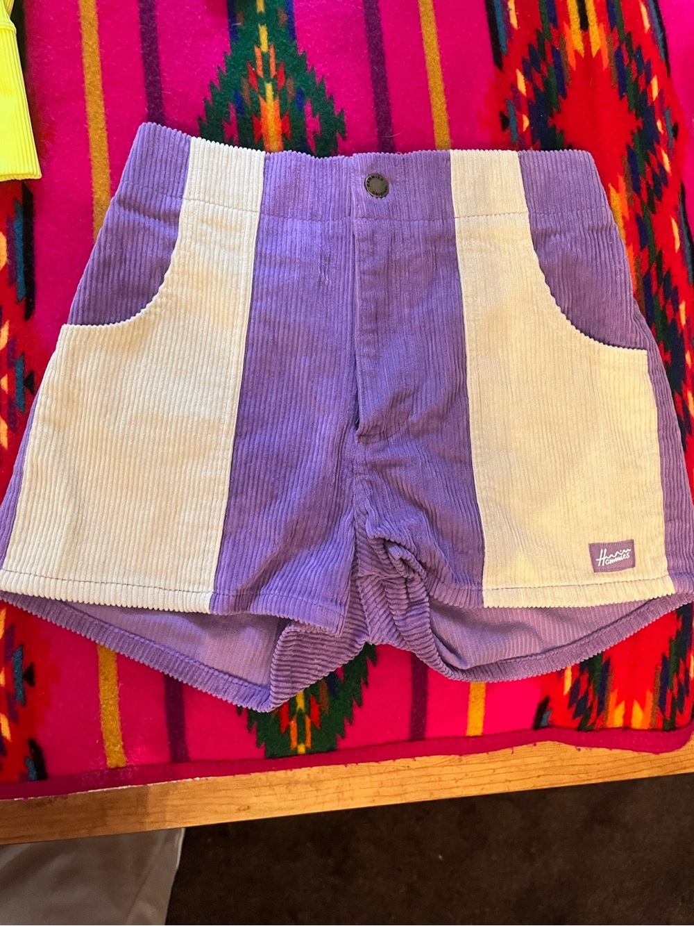 My Hammies Retro 70s Two-Tone Lavender and Cream Corduroy Short. Worn once.